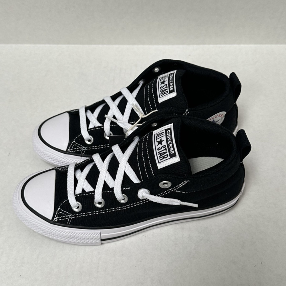 Converse Kids' Girls Shoes Street Mid Top Sneakers Black Size 4